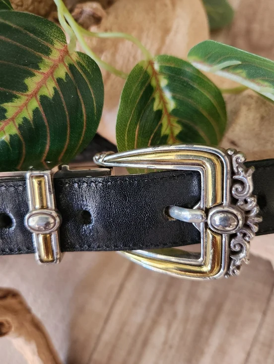 Brighton Reversible Black Leather Belt with Two-Toned Hardware - Picture 9 of 16